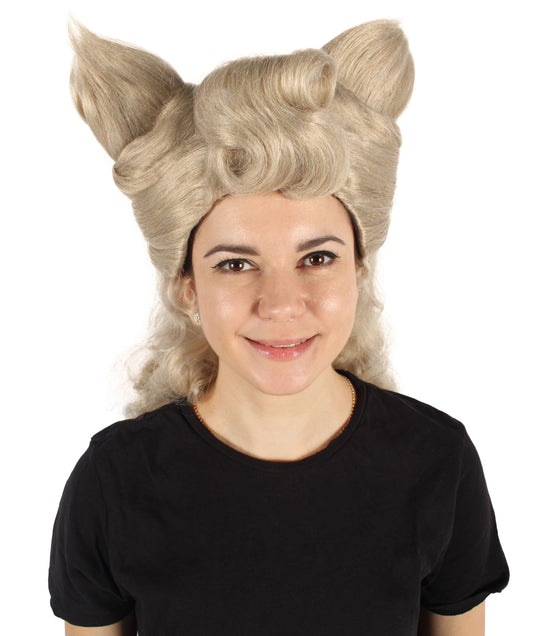 HPO Women's Silver Blonde Spiky Short Wig |  Perfect for Halloween |  Flame-retardant Synthetic Fiber