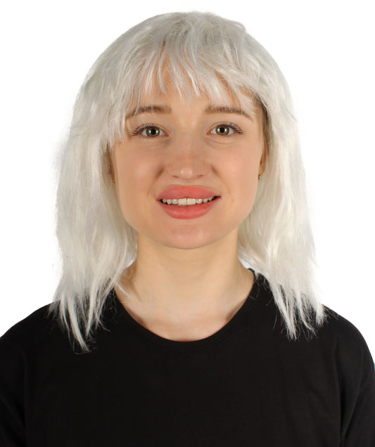White Bangs Wavy Fancy Wig