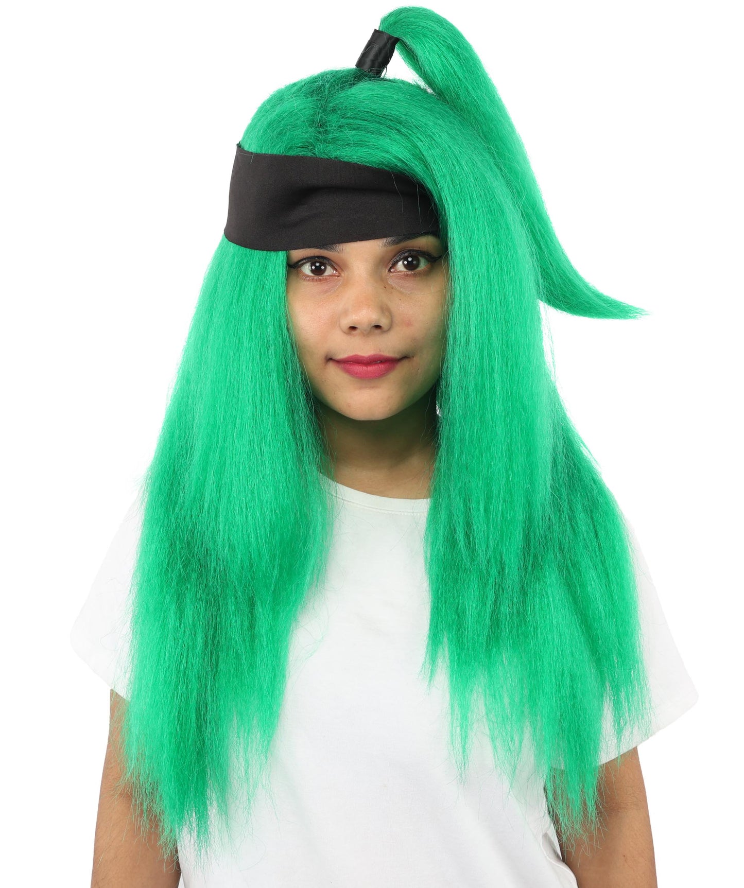 Women's High Ponytail Ninja Wig | Multiple Color Options | Create of synthetic fiber, long straight texture with top-tied fountain, breathable base | Cosplay, Halloween, theater, party, performance, costume events