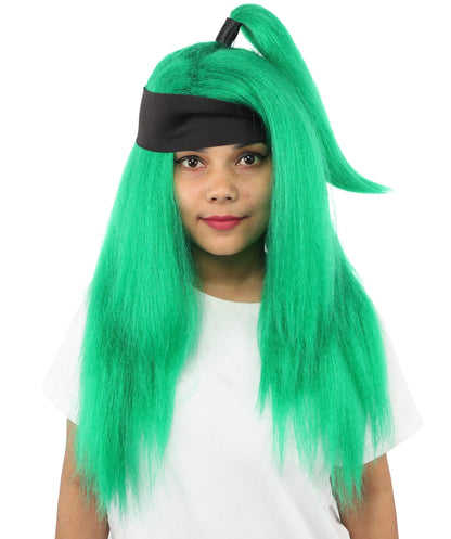 Women's High Ponytail Ninja Wig | Multiple Color Options | Create of synthetic fiber, long straight texture with top-tied fountain, breathable base | Cosplay, Halloween, theater, party, performance, costume events