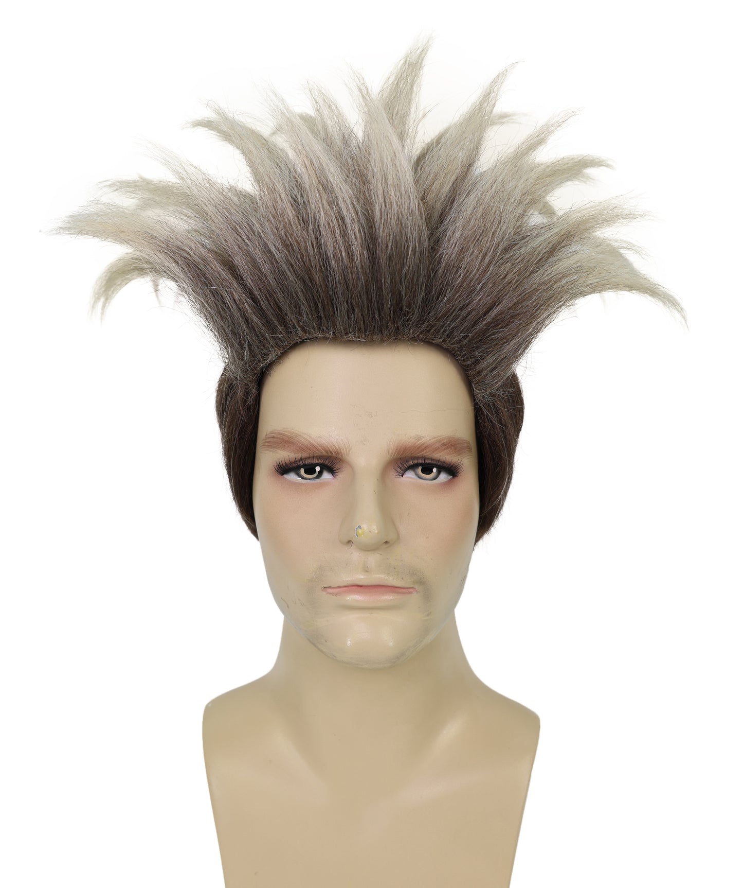 HPO Adult Men’s Multicolor Spiky Hero Wig | Green Mask & Goggles Costume Accessory | Flame-retardant Synthetic Fiber