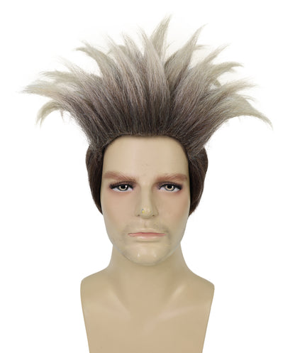 HPO Adult Men’s Multicolor Spiky Hero Wig | Green Mask & Goggles Costume Accessory | Flame-retardant Synthetic Fiber