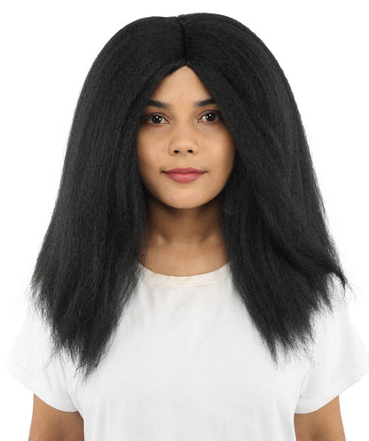 HPO Adult Women's Long Rounded Cartoon Hair Wig | Multiple Color Options | Bubble Bob, Deep Side Part, Heat Friendly Synthetic Strands & Breathable Net | Fancy Dress, Stage Show, Animated Character Events, Halloween & Festival