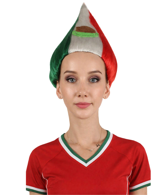 Mexico Flag Sport Troll Wig | Premium Breathable Capless Cap