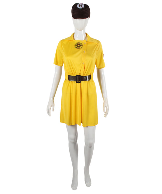 HPO Women's American Baseball Team Short Dress Costume Set | Suitable for Halloween | Flame-retardant Synthetic Fabric