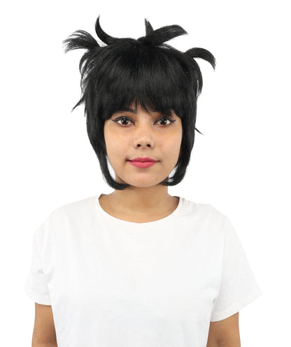 HPO Adult Women's Animal Ear Braided Wig | Multiple Color Options | Synthetic fiber, short bob with sculpted ears and long micro-braids, breathable base | Party, Halloween, theater, drag, performance, costume events