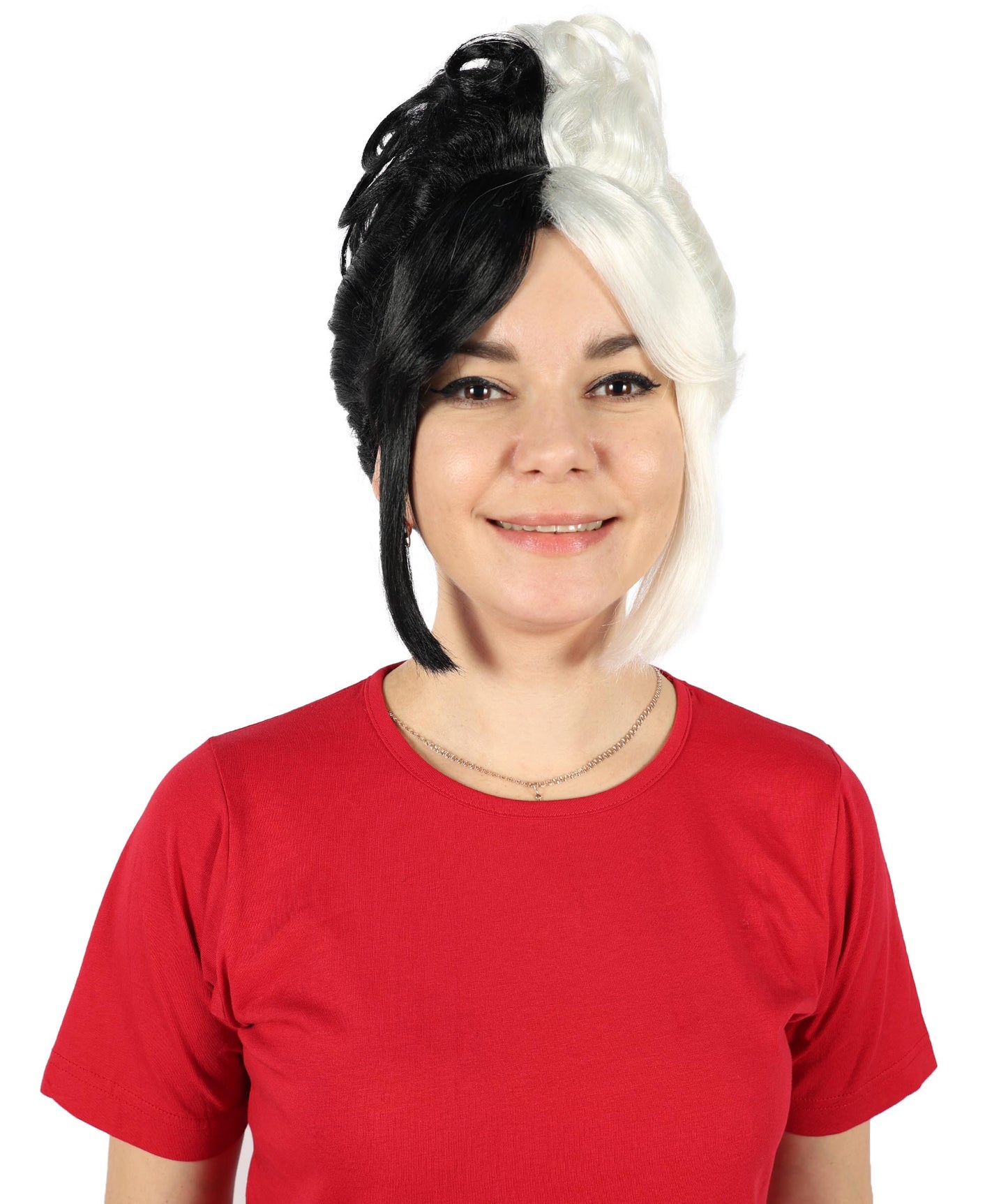 Adult Women Multiple Color Option Beehive Wig with Light Brown Highlights | Perfect For Halloween | Flame-retardant Synthetic Fiber