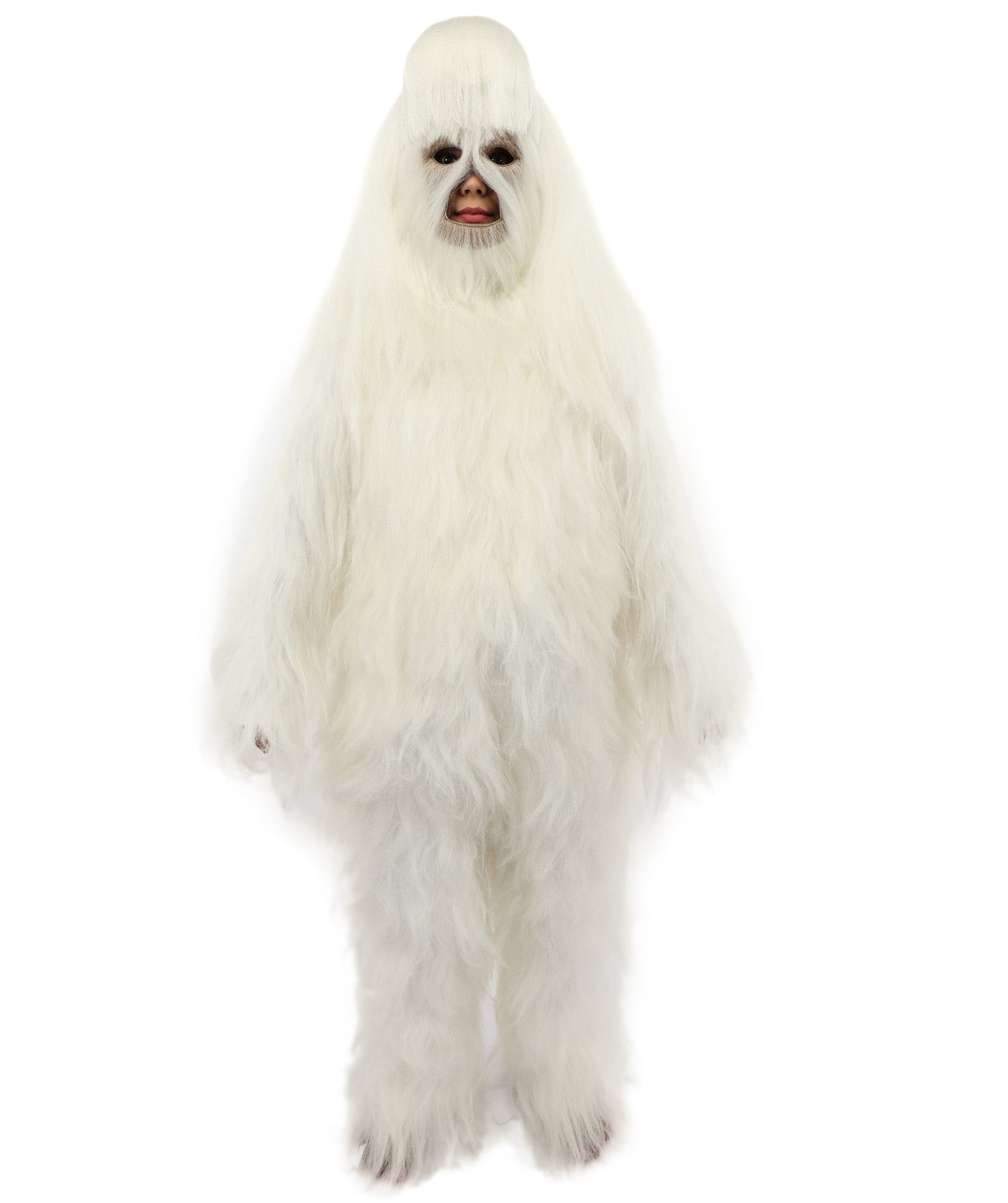 HPO Teen Extreme Hairy Person Costume Bundle & Mask Set - Full-Body Hair Suit Extra-Long Costume Wig for Halloween, Cosplay & Parties - Multiple Color Options