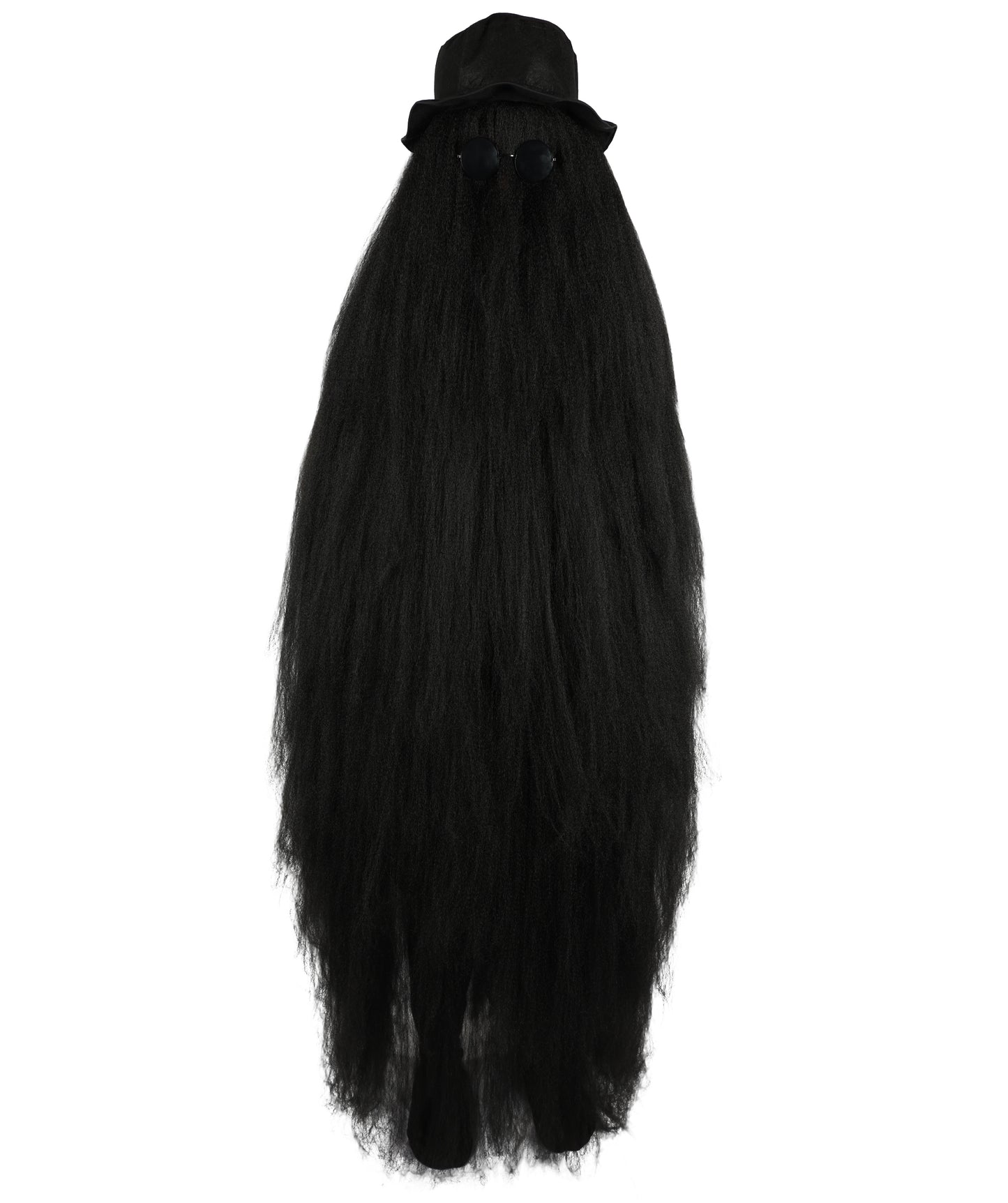 HPO It's Cousin Creature! - Premium | 2 Piece 66 In Extra-Long Iconic Hairy Costume and Wig Set | Includes Hat and glasses | Hairy Halloween Outfit