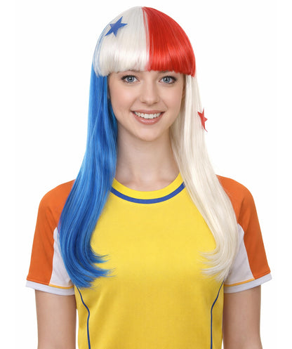 Panama Flag Sport Party Long Bob Wig | Premium Breathable Capless Cap