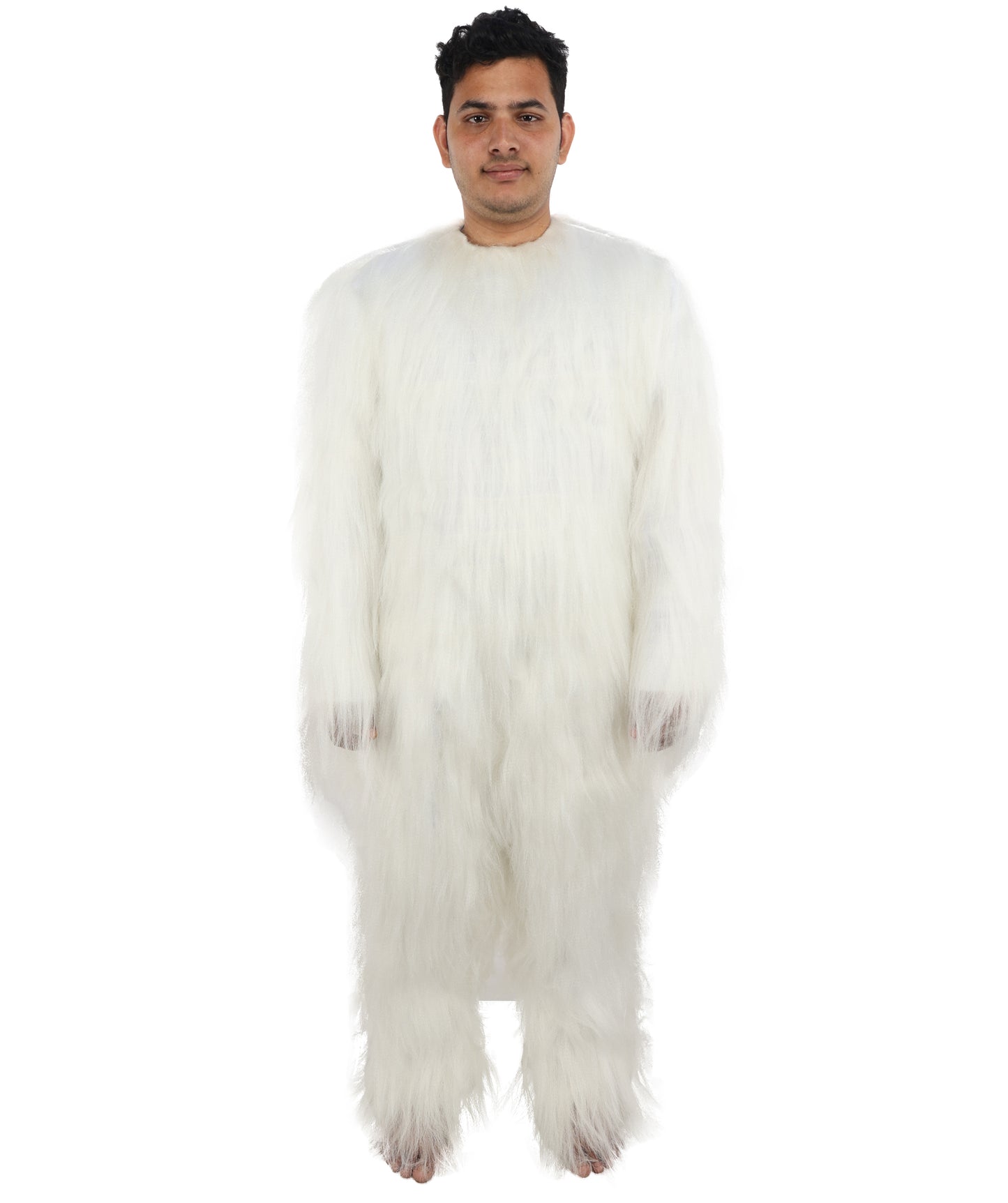 HPO Unisex Extreme Hairy Person Costume, Mask and Bundle - Full-Body Hair Suit Extra-Long Ash Brown Costume Wig for Halloween, Cosplay & Parties