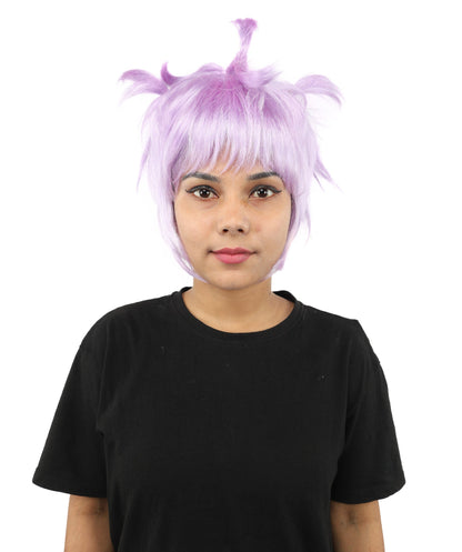 HPO Adult Women's Animal Ear Braided Wig | Multiple Color Options | Synthetic fiber, short bob with sculpted ears and long micro-braids, breathable base | Party, Halloween, theater, drag, performance, costume events