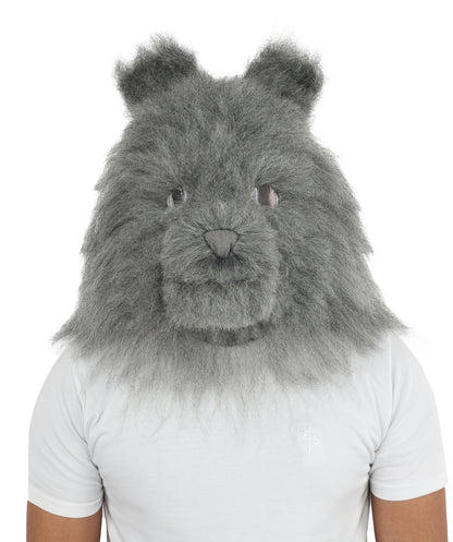 HPO Unisex Dark Grey Wolf Mascot Costume Bundle & Mask Set | Realistic Animal Full Coverage Outfit | Crafted for Parties and Cosplay events