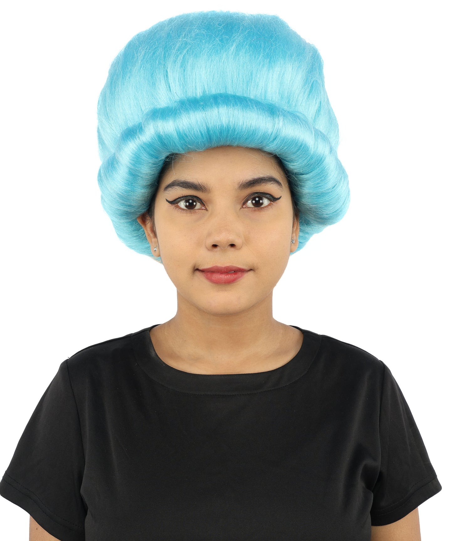 HPO Women's Voluminous Golden Blonde Grandma Wig | Medium Puffy Afro Style with Silver Texture, Synthetic Fiber & Adjustable Fit | Halloween, 100th Day of School, Theater & Funny Costume