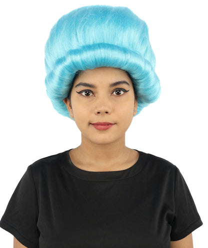 HPO Women's Voluminous Golden Blonde Grandma Wig | Medium Puffy Afro Style with Silver Texture, Synthetic Fiber & Adjustable Fit | Halloween, 100th Day of School, Theater & Funny Costume