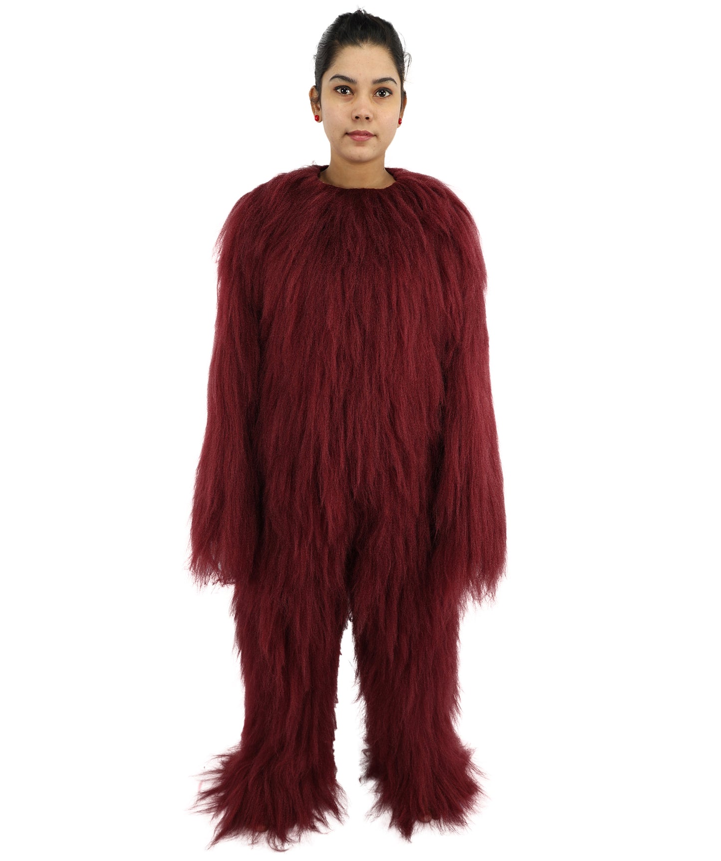 HPO Teen Extreme Hairy Person Costume Bundle & Mask Set - Full-Body Hair Suit Extra-Long Costume Wig for Halloween, Cosplay & Parties - Multiple Color Options