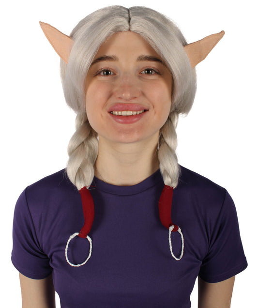 HPO Women's TV Series Character White Anime Wig | Perfect for Halloween | Flame-retardant Synthetic Fiber