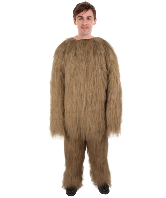 Unisex Sloth Cozy Furry Bodysuit Mascot Brown Costume with Mask