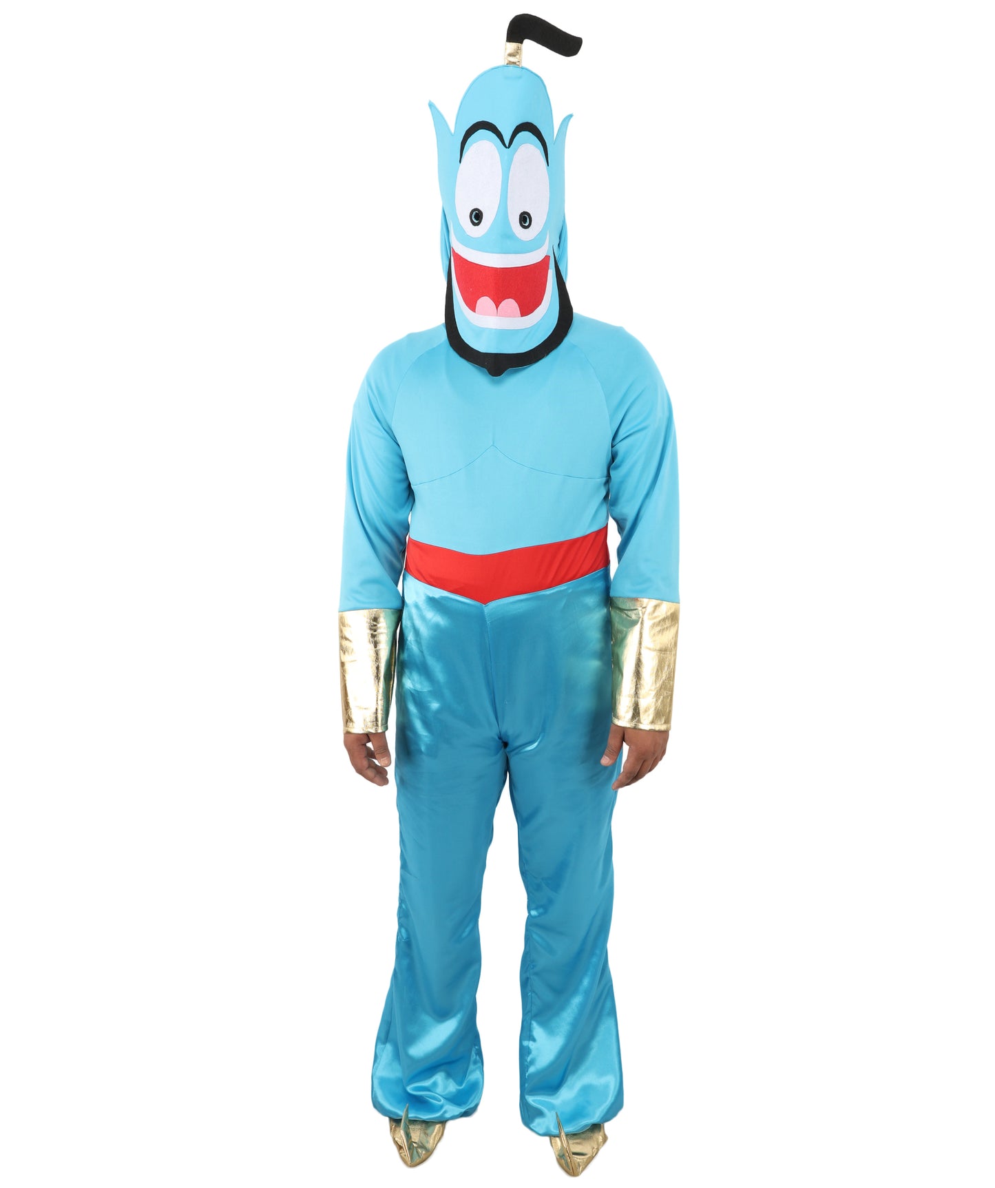 Blue Magical Spirit Costume with Pants, Vest & Belt | Men’s Fantasy Genie-Inspired Outfit for Halloween, Cosplay, Parties & Stage