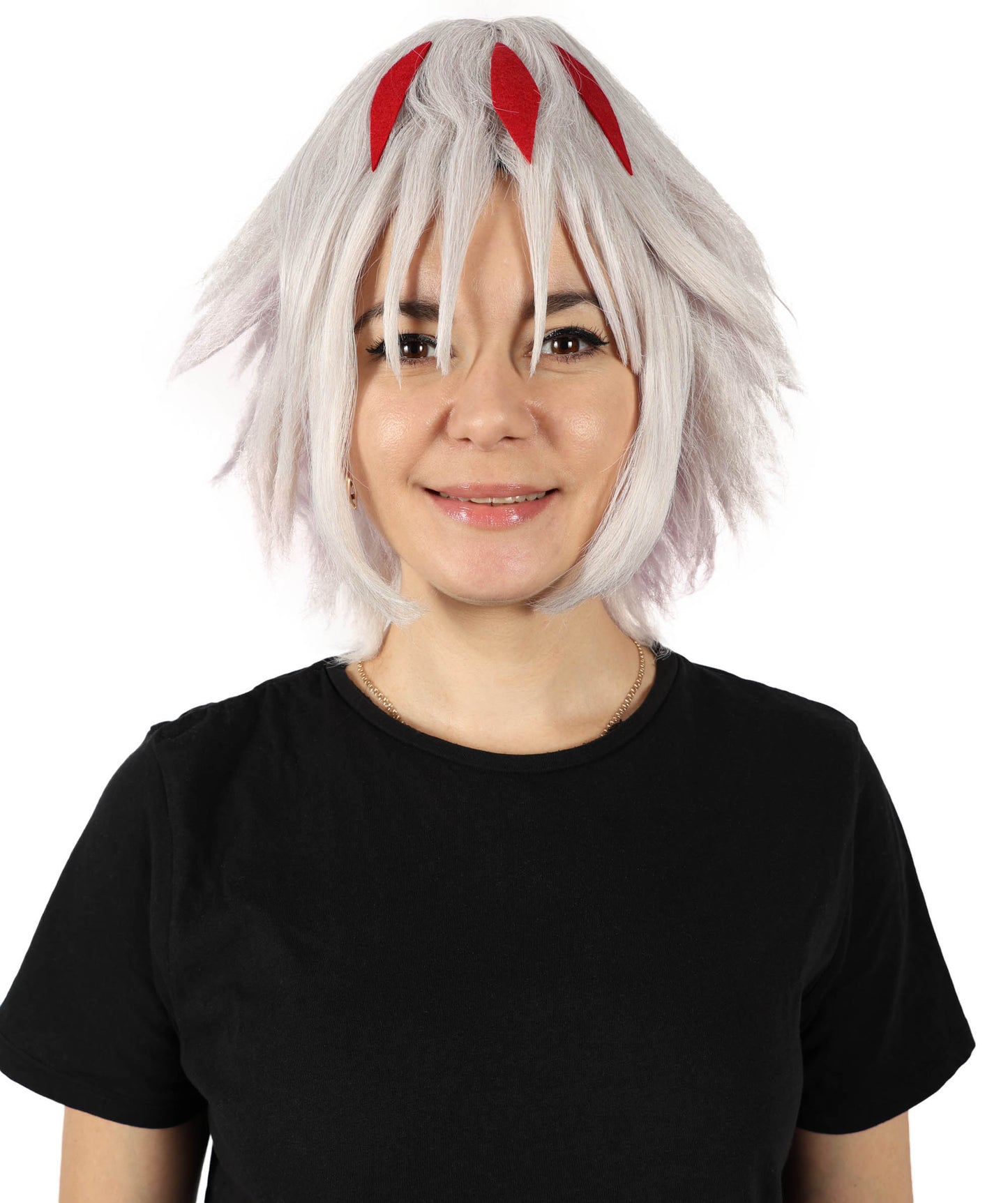 HPO Women's Princess Grey Featury Fluffy Wig I Cosplay Wig I Flame-retardant Synthetic Fiber