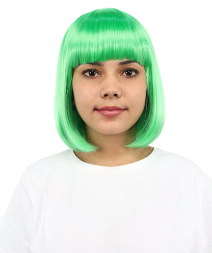 Adult Women’s Medium Bob Wig with Bangs – Layered Hairstyle with Soft Synthetic Fibers & Smooth Texture With Standard Cap | Stylish Hairpiece for Cosplay, Parties & Photo Shoots | Multicolor Options