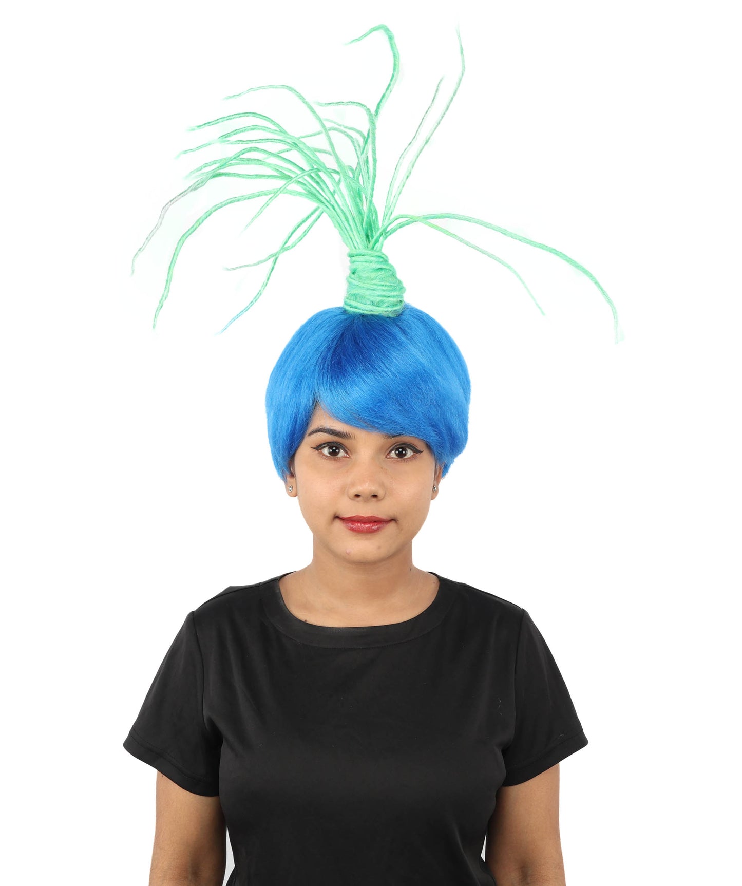 HPO Women's Multicolor Fiber Optic Style Wig | Upward Standing Stringy Ponytail, Techno Troll Cosplay & Rave Accessory | Halloween, EDM Festival, DJ Costume & Glow Party