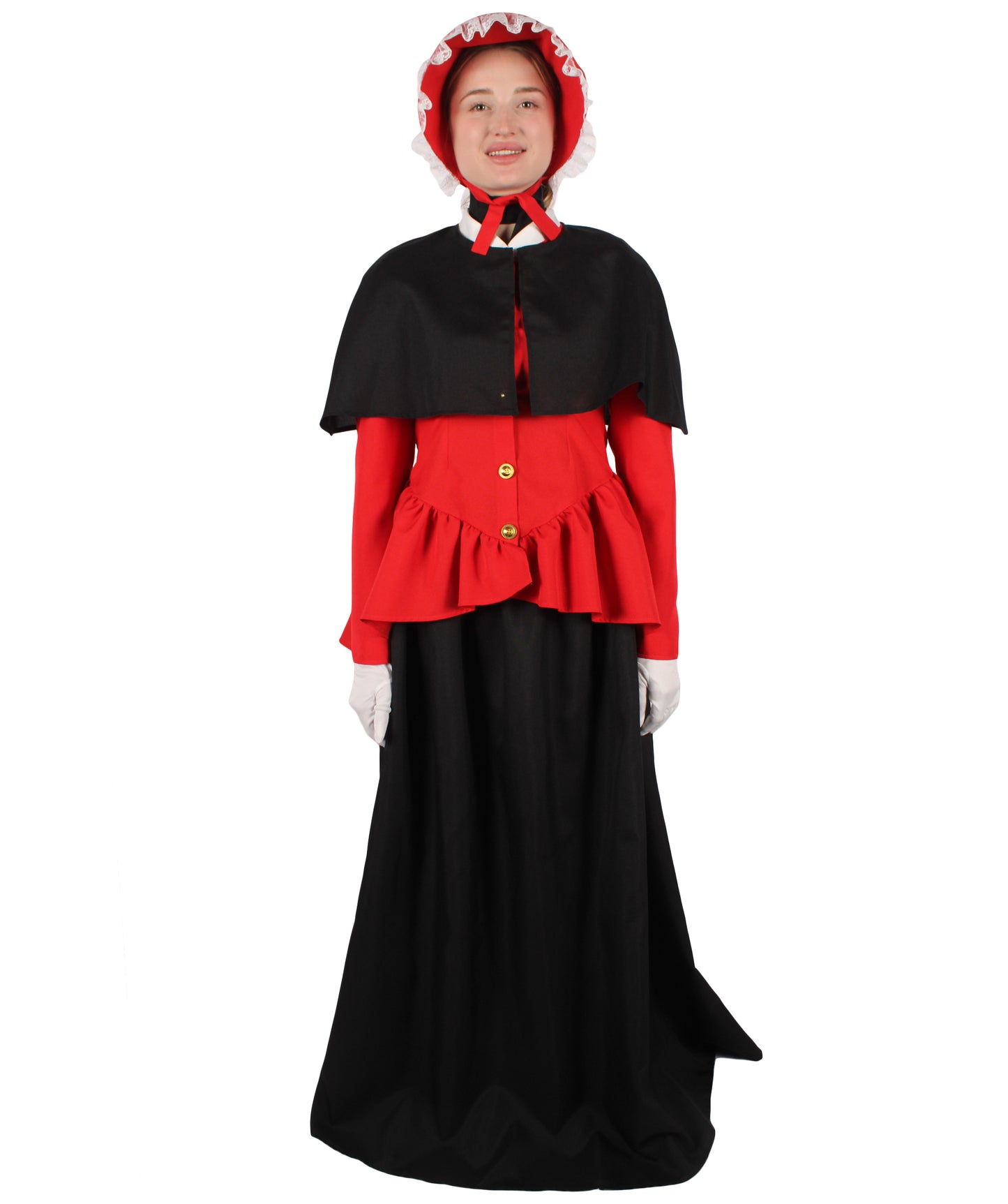 HPO Women's Holiday Celebration Caroler Costume Set I Suitable for Halloween I Flame-retardant Synthetic Fabric