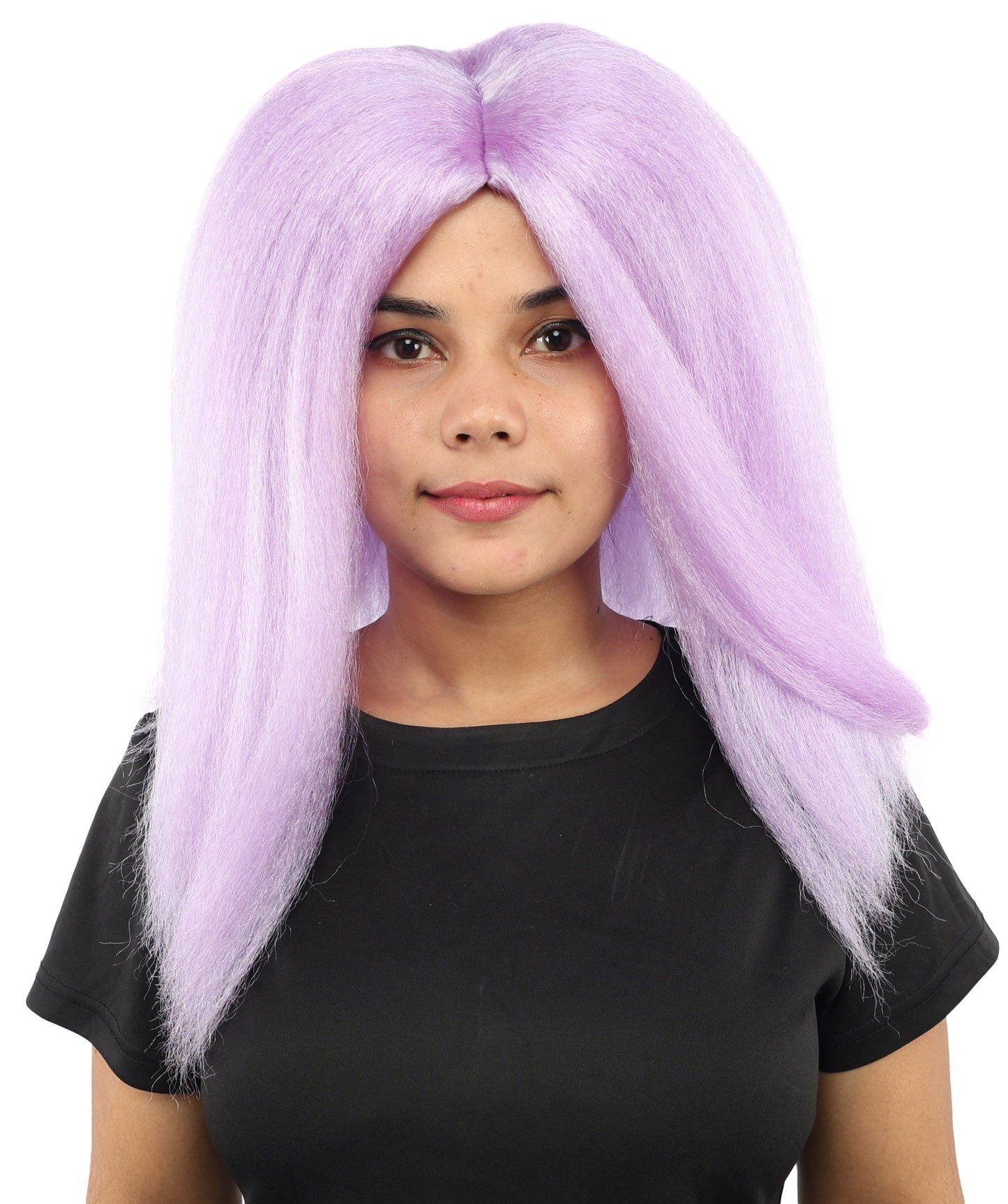 HPO Adult Women's Long Rounded Cartoon Hair Wig | Multiple Color Options | Bubble Bob, Deep Side Part, Heat Friendly Synthetic Strands & Breathable Net | Fancy Dress, Stage Show, Animated Character Events, Halloween & Festival
