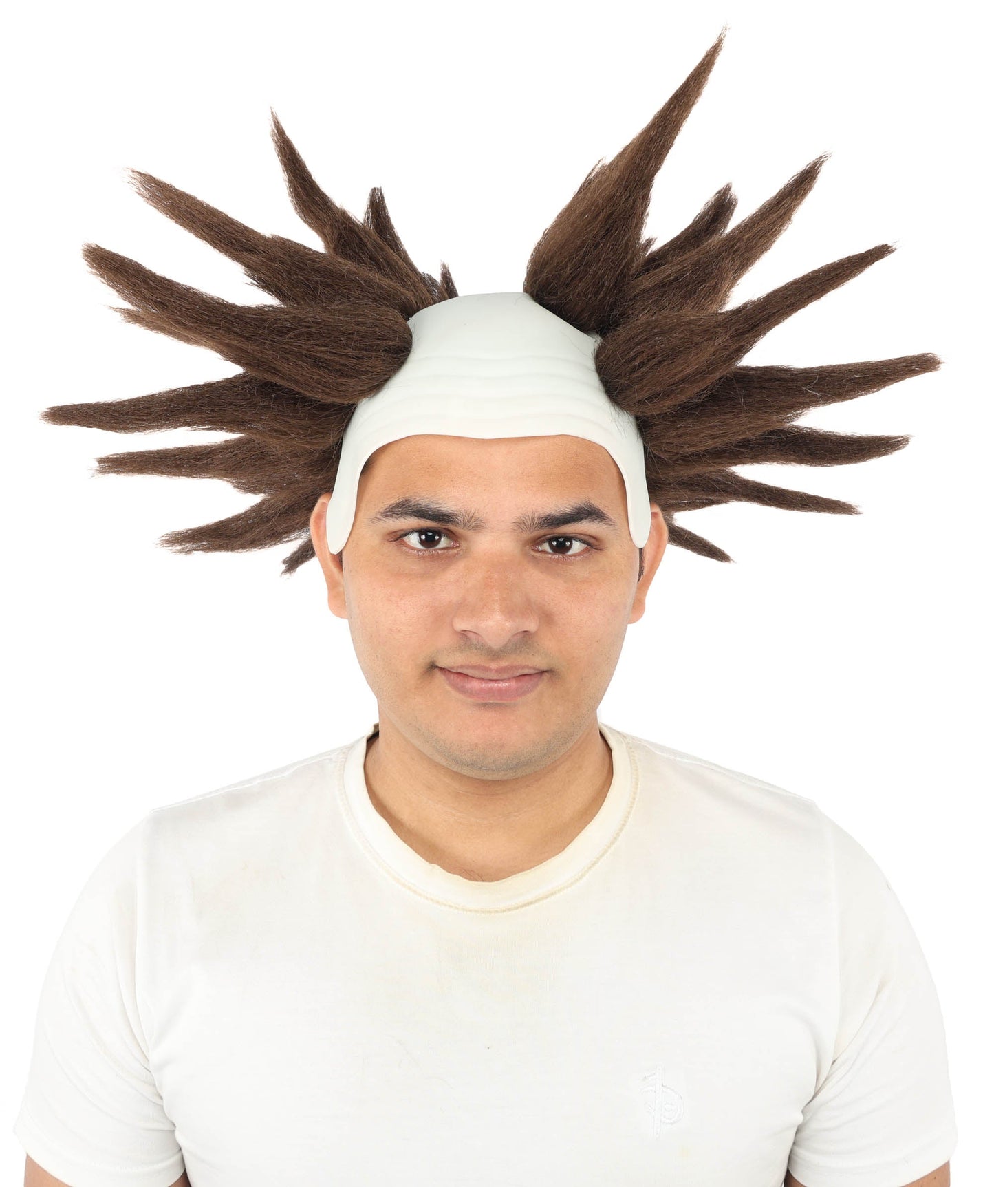 HPO Adult Men's Spiky Bald Illusion Wig | Multiple Color Options  |  Two-tone vibrant hue, create of synthetic fiber, stiff spiked volume, integrated forehead piece | Party, Halloween, theater, drag, performance, costume events