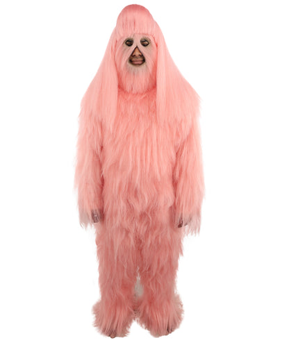 HPO Unisex Extreme Hairy Person Costume, Mask and Bundle - Full-Body Hair Suit Extra-Long Ash Brown Costume Wig for Halloween, Cosplay & Parties