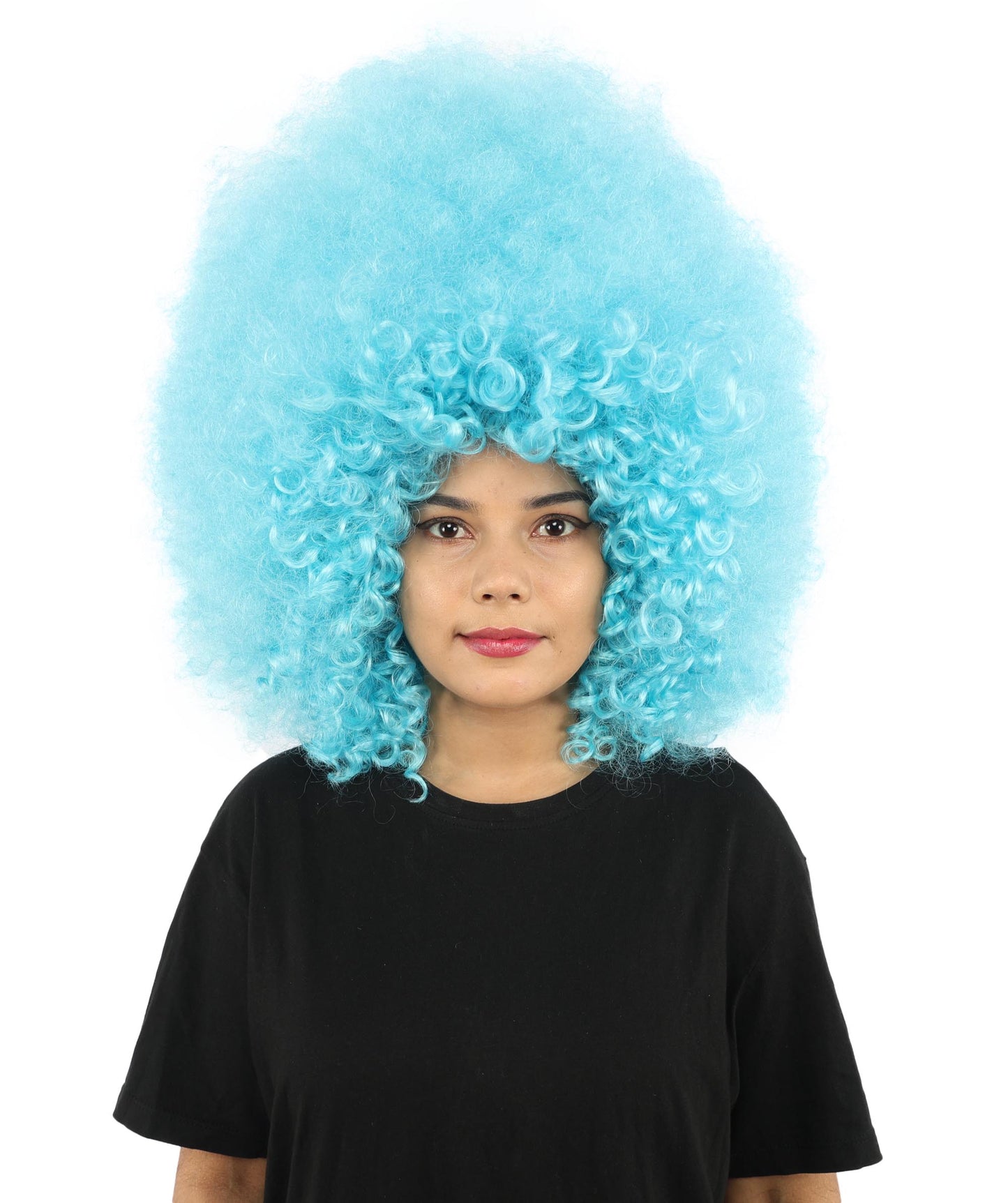 HPO Women's Giant White Glitter Afro Wig | Massive Puffy Sparkle Hair with Silver Sheen, Synthetic Fiber & Breathable Cap | Halloween, Troll Roleplay, 70s Disco Party, Theater & Funny Costume