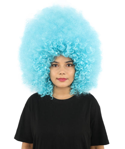 HPO Women's Giant White Glitter Afro Wig | Massive Puffy Sparkle Hair with Silver Sheen, Synthetic Fiber & Breathable Cap | Halloween, Troll Roleplay, 70s Disco Party, Theater & Funny Costume