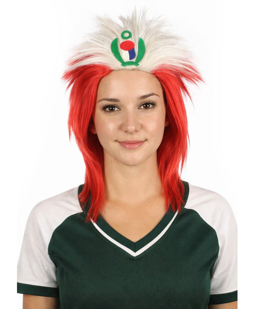 Peru Flag Sports,80's Mullet Wig | Premium Breathable Capless Cap