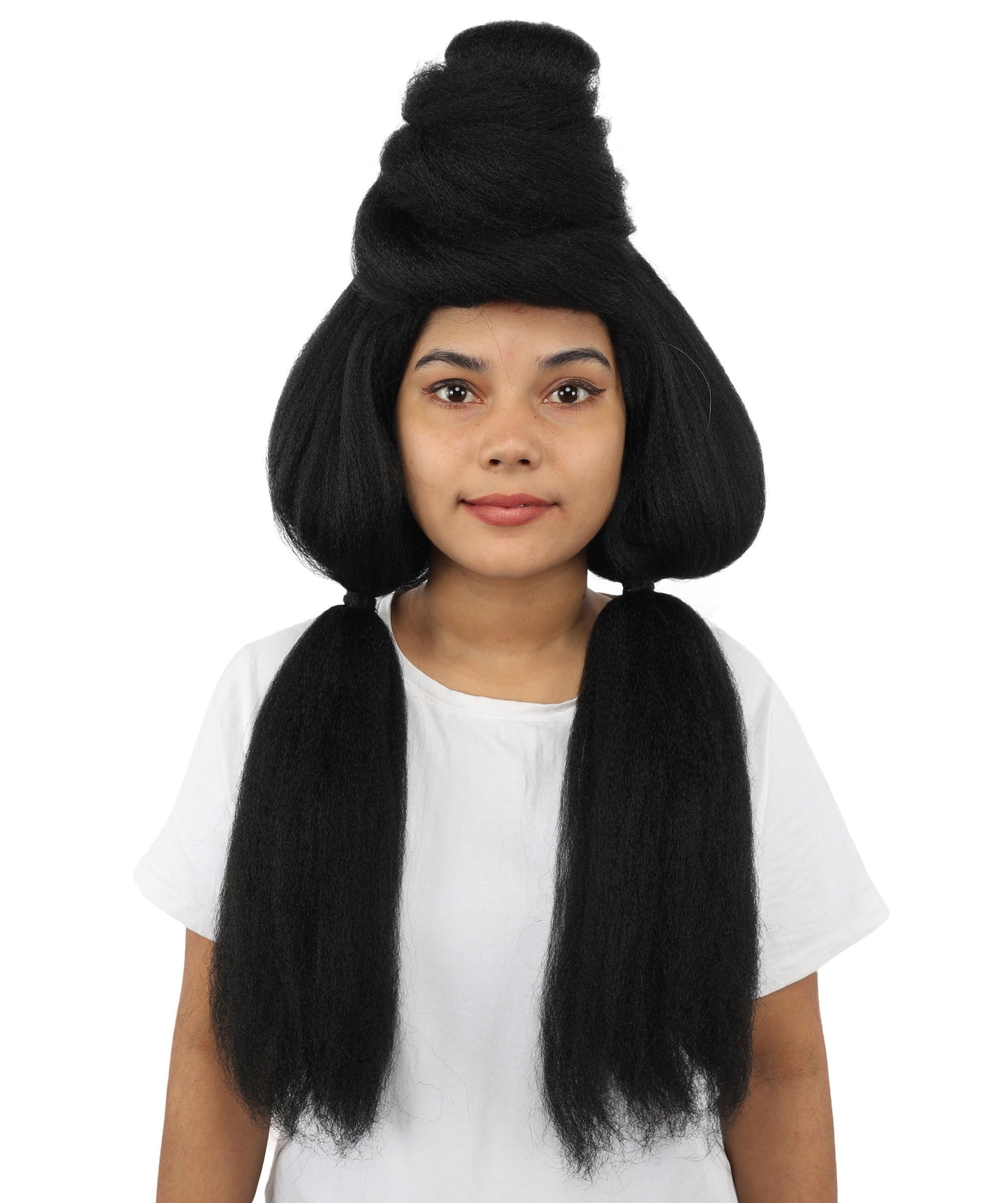 HPO Women’s High Volume Extra Long Yarn Twisted Bun Wig – Multiple Color Options | Bubble Ponytails Hairpiece with Capless Cap | Statement Headpiece for Halloween, Cosplay, Theater and Drag Looks