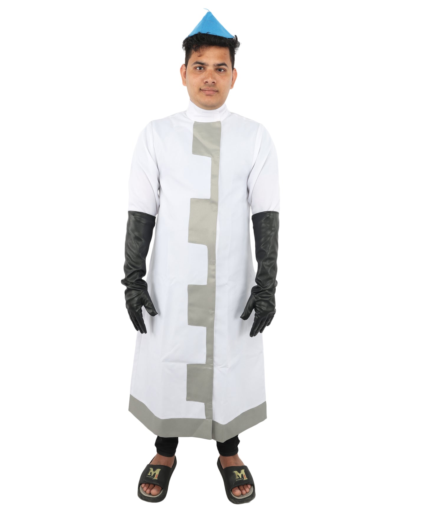 HPO Men’s Cartoon Chef Lab Coat Costume | Long White Coat Outfit | Cosplay, Halloween, Stage & Themed Party Costume