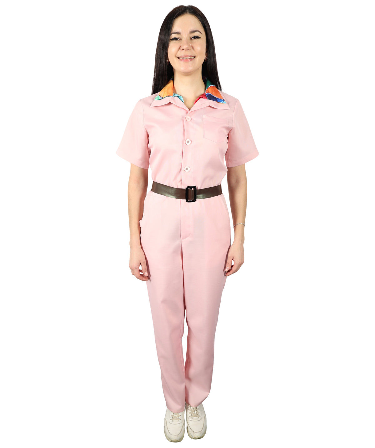 HPO Women's American Action Comedy Movie Character Jody Moreno Pink Jumpsuit, Perfect for Halloween, Flame-retardant Synthetic Fabric
