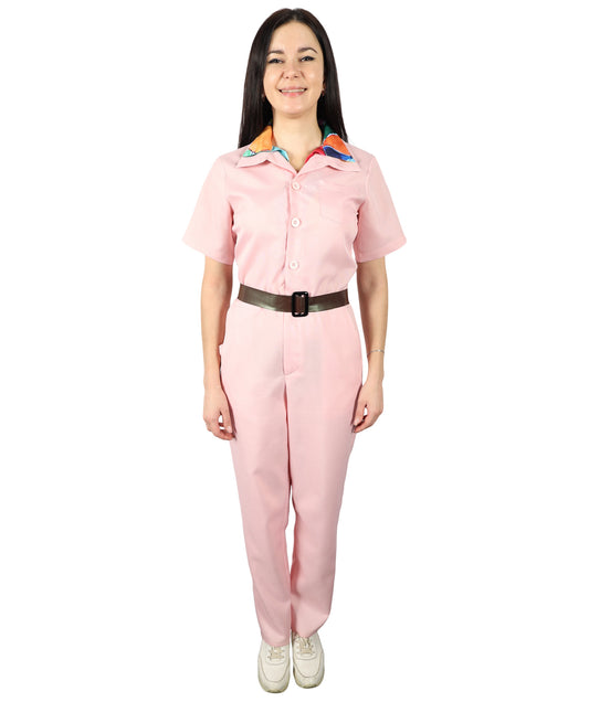 HPO Women's American Action Comedy Movie Character Jody Moreno Pink Jumpsuit, Perfect for Halloween, Flame-retardant Synthetic Fabric