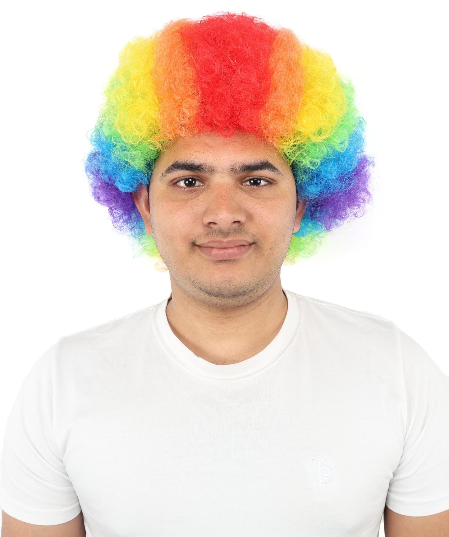 HPO Unisex Rainbow Afro Clown Wig | Multicolor Hairpiece with Standard Cap Design | Suitable for Cosplay, Parties, and Themed Events