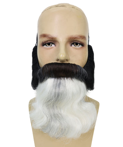 HPO Adult Men’s Realistic Beard & Moustache Set | Human Hair, Hand-Knotted for Film & Theater