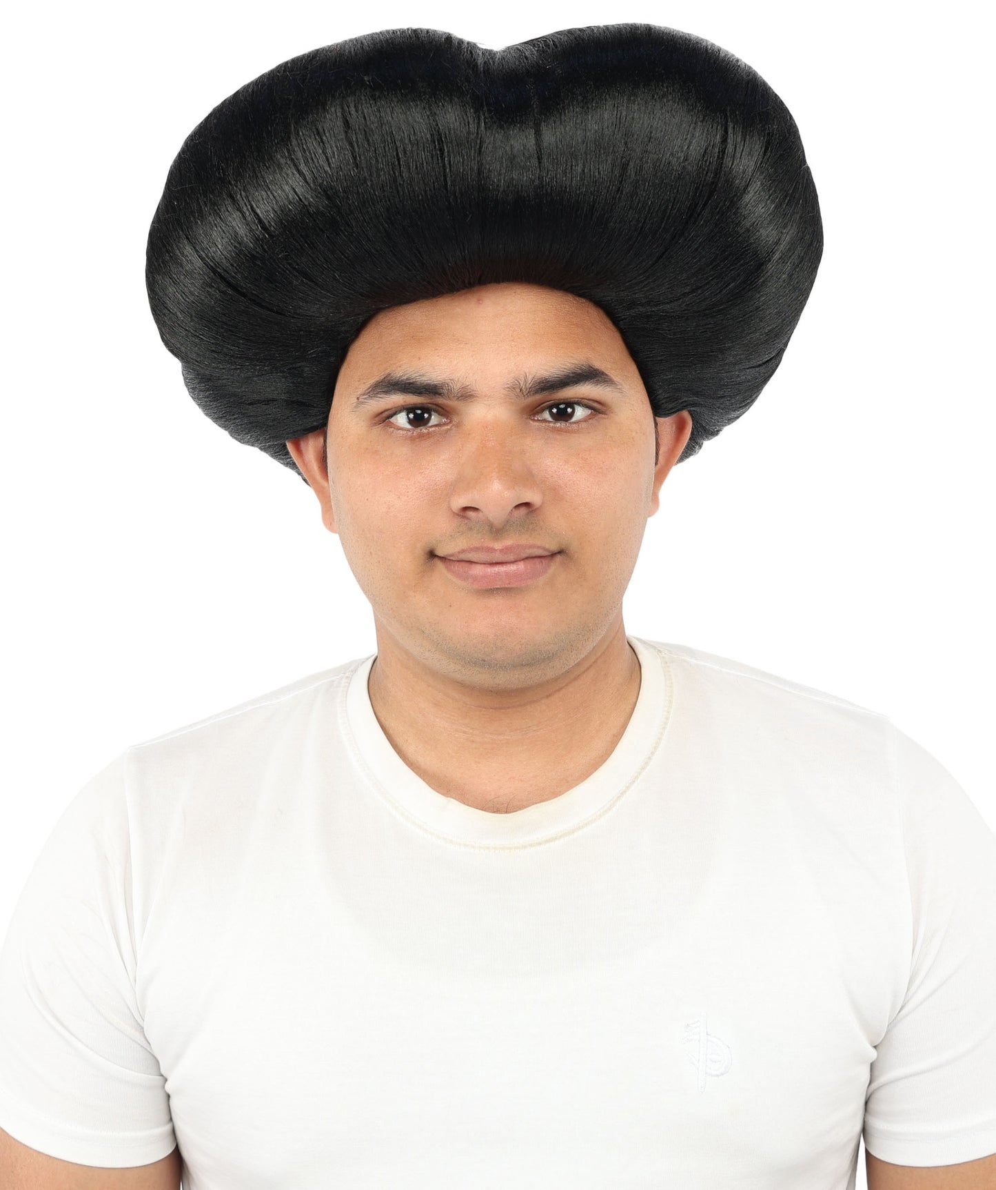 HPO Men's Mad Scientist Wig | High Volume White Vertical Hair with Faux Bald Cap Top & Structured Styling | Halloween Costume Party Theater Prop & Dress Up Accessory | Multicolor Options