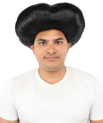 HPO Men's Mad Scientist Wig | High Volume White Vertical Hair with Faux Bald Cap Top & Structured Styling | Halloween Costume Party Theater Prop & Dress Up Accessory | Multicolor Options