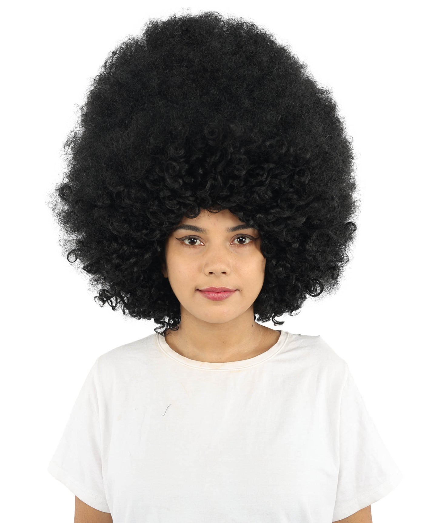 HPO Women's Giant White Glitter Afro Wig | Massive Puffy Sparkle Hair with Silver Sheen, Synthetic Fiber & Breathable Cap | Halloween, Troll Roleplay, 70s Disco Party, Theater & Funny Costume