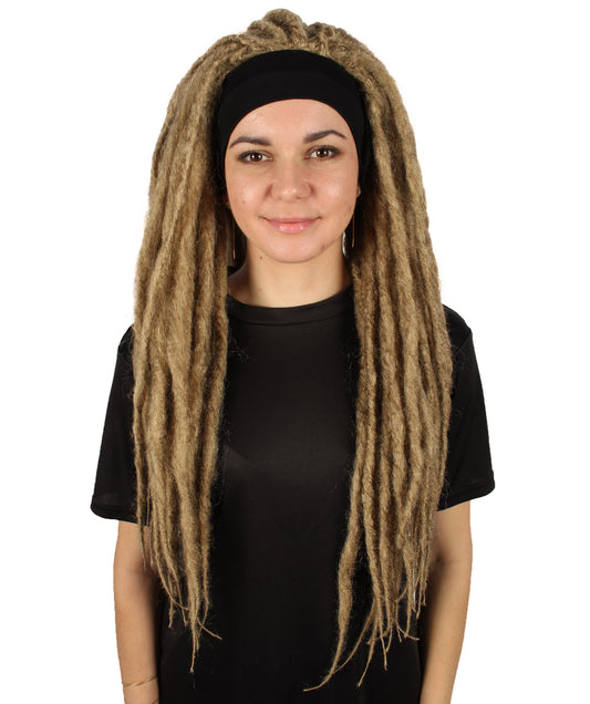 HPO Women's Deluxe Brown Dreadlocks Wig| Perfect for Cosplay| Flame-retardant Synthetic Fiber