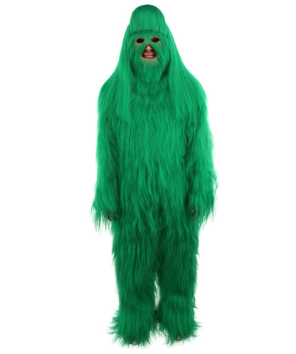 HPO Unisex Extreme Hairy Person Costume, Mask and Bundle - Full-Body Hair Suit Extra-Long Ash Brown Costume Wig for Halloween, Cosplay & Parties