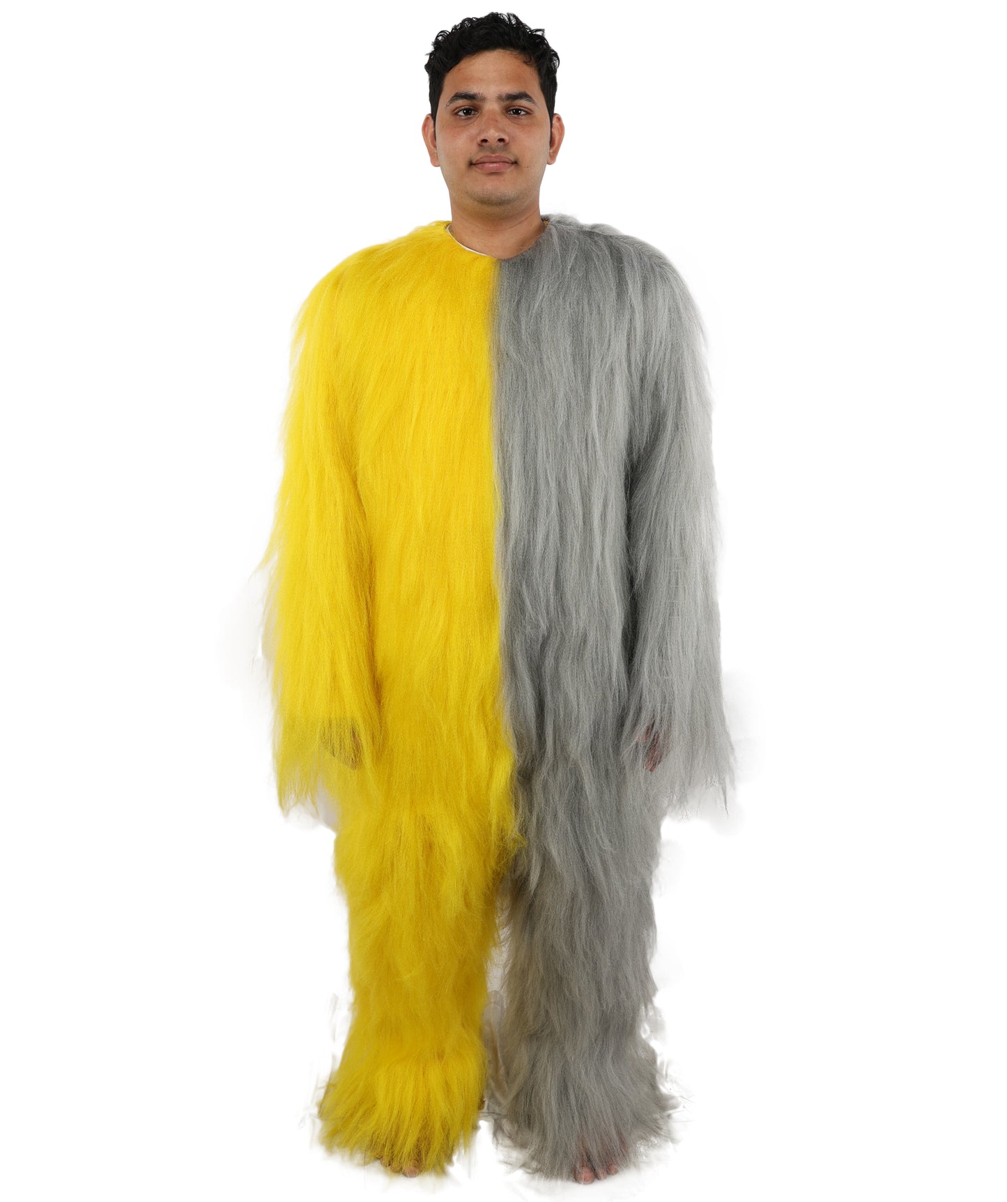 HPO  Extreme Hairy Person Two Part Costume, Mask and Bundle Set - Full-Body Hair Suit Extra-Long Costume Wig for Halloween, Cosplay & Parties - Multiple Color Options