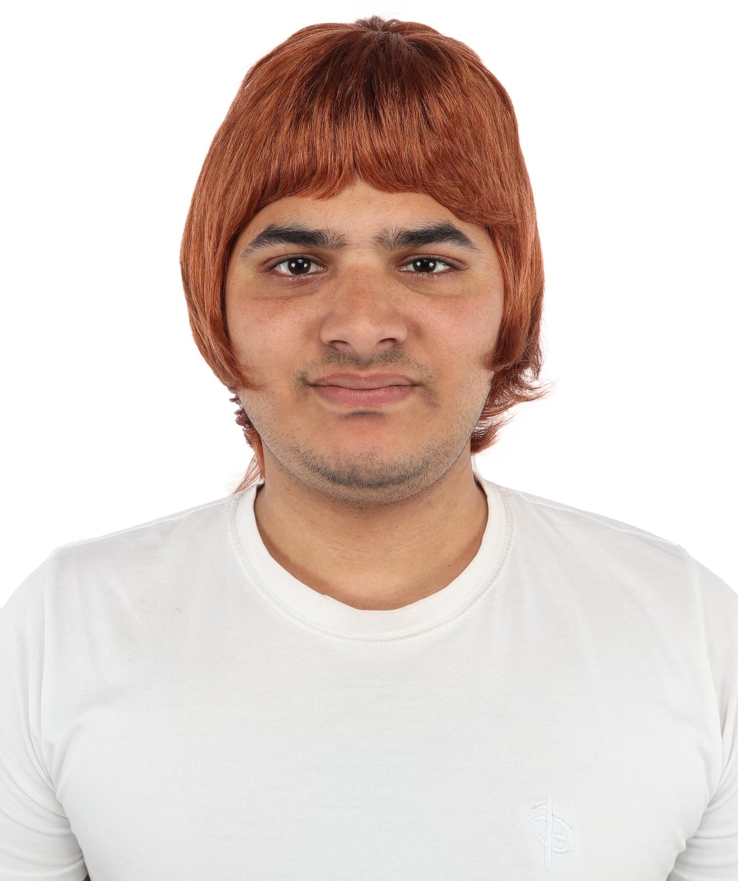 HPO Men's 90s Rocker Layered Wig – Auburn With Strawberry Blonde Mixed Hair with Britpop Inspired Look | Perfect for Cosplay, Themed Parties, and Fan Gatherings
