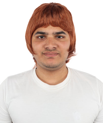 HPO Men's 90s Rocker Layered Wig – Auburn With Strawberry Blonde Mixed Hair with Britpop Inspired Look | Perfect for Cosplay, Themed Parties, and Fan Gatherings