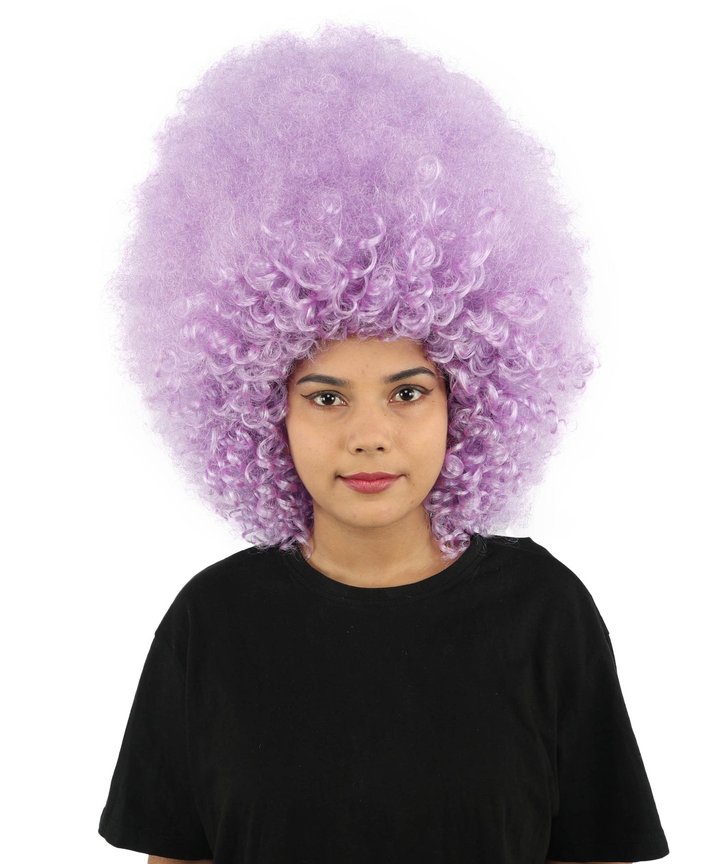 HPO Women's Giant White Glitter Afro Wig | Massive Puffy Sparkle Hair with Silver Sheen, Synthetic Fiber & Breathable Cap | Halloween, Troll Roleplay, 70s Disco Party, Theater & Funny Costume