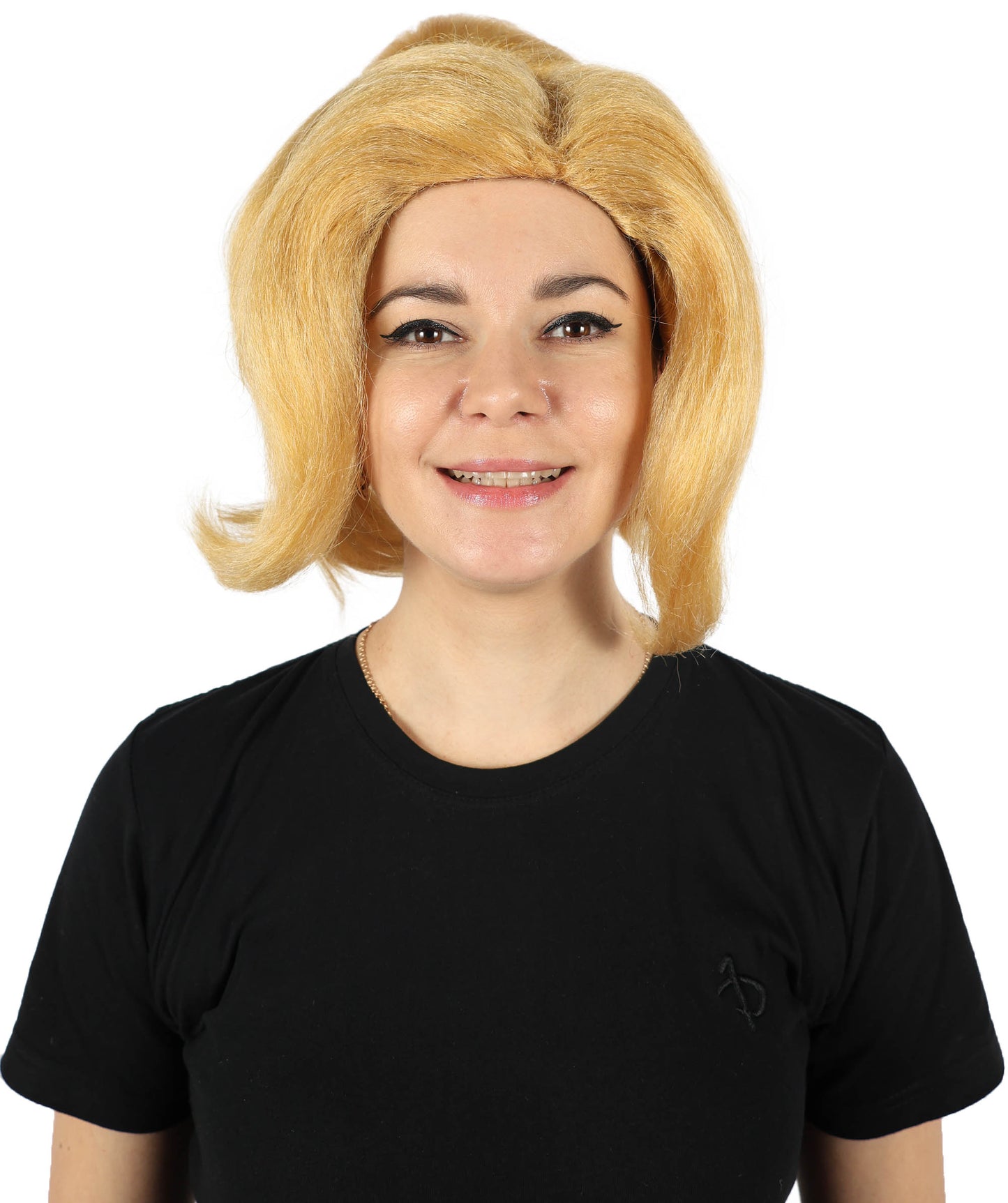 HPO Women’s New Light Blonde Medium Straight Wavy Pigtail Cosplay Wig | Anime Hair Wig for Women | Perfect for Cosplay Themed Parties and Halloween, Adjustable & Comfortable Fit