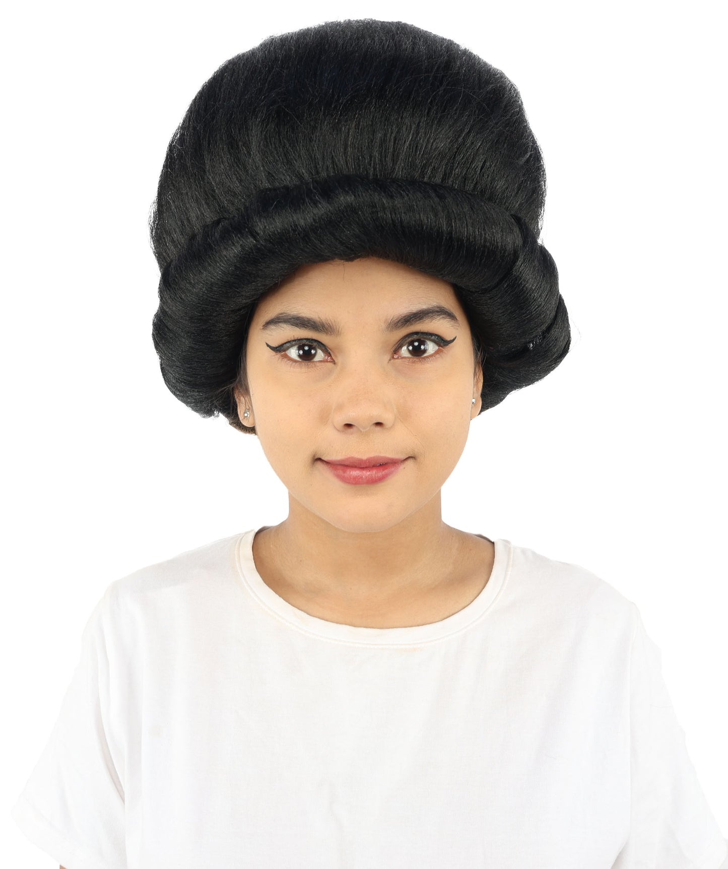 HPO Women's Voluminous Golden Blonde Grandma Wig | Medium Puffy Afro Style with Silver Texture, Synthetic Fiber & Adjustable Fit | Halloween, 100th Day of School, Theater & Funny Costume